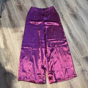 DO+BE Shiny Purple Wide-Leg Pants